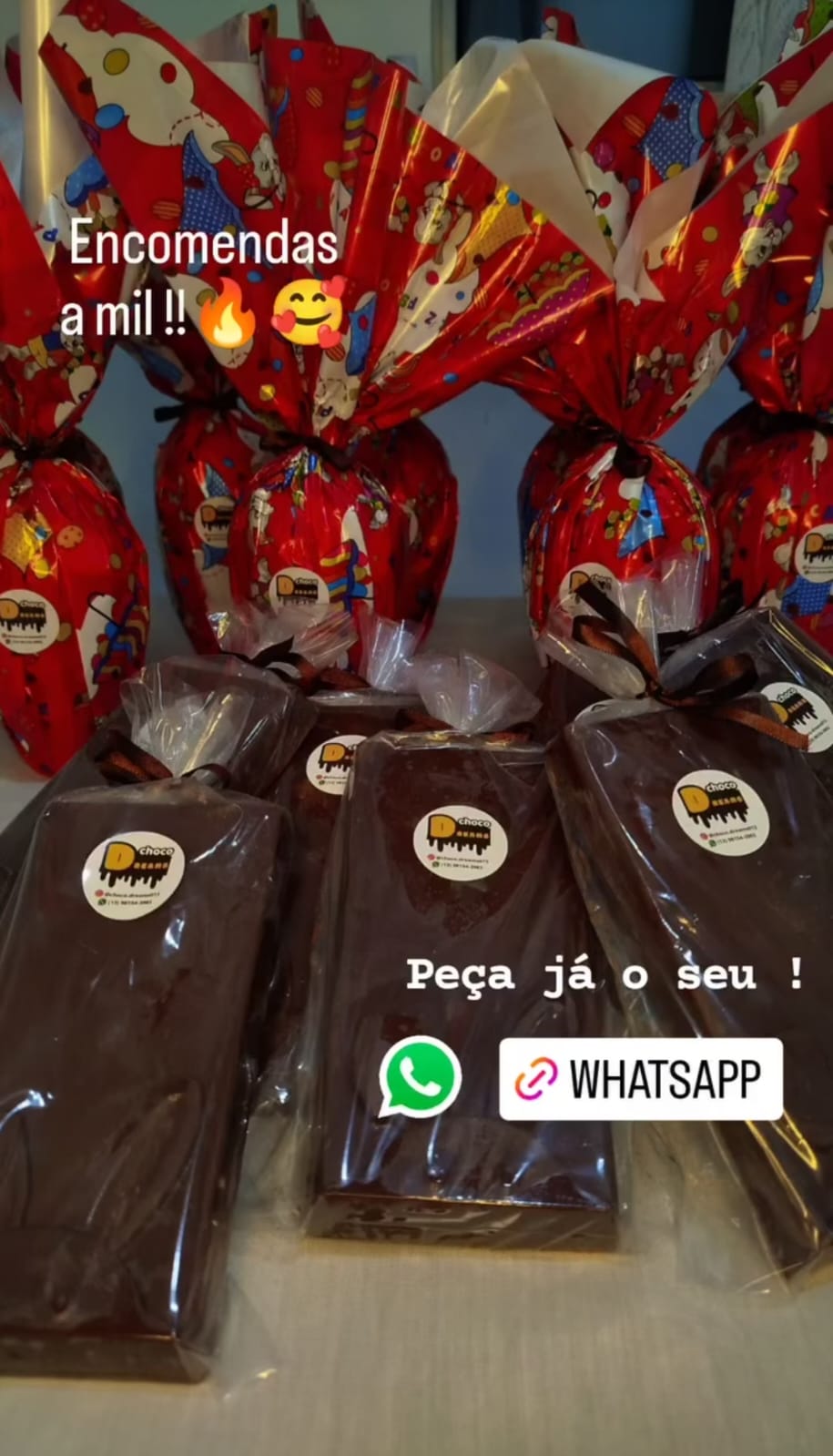 Produção artesanal de ovos de Páscoa